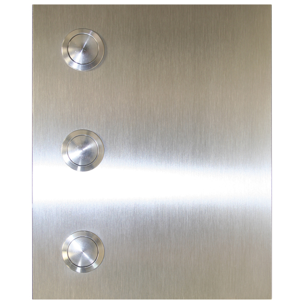 Klingel Modell "ChinaTown" mit Gravur und LED Drücker weiss Edelstahl V2A