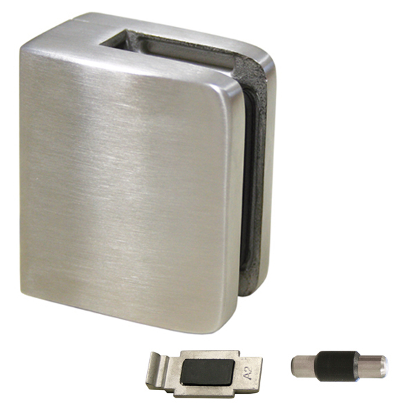 Glasklemme Modell 04 flacher Anschluss Edelstahl V2A