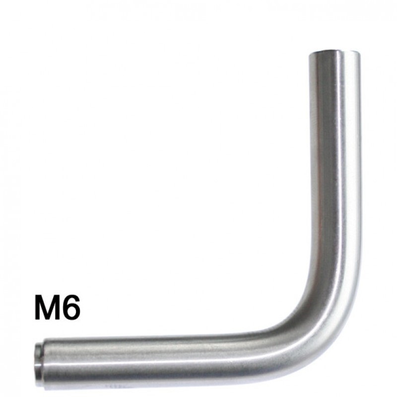 Handlaufträgerstütze Ø 14mm mit 90° Winkel und einseitigem Innengewinde M6 Edelstahl V2A