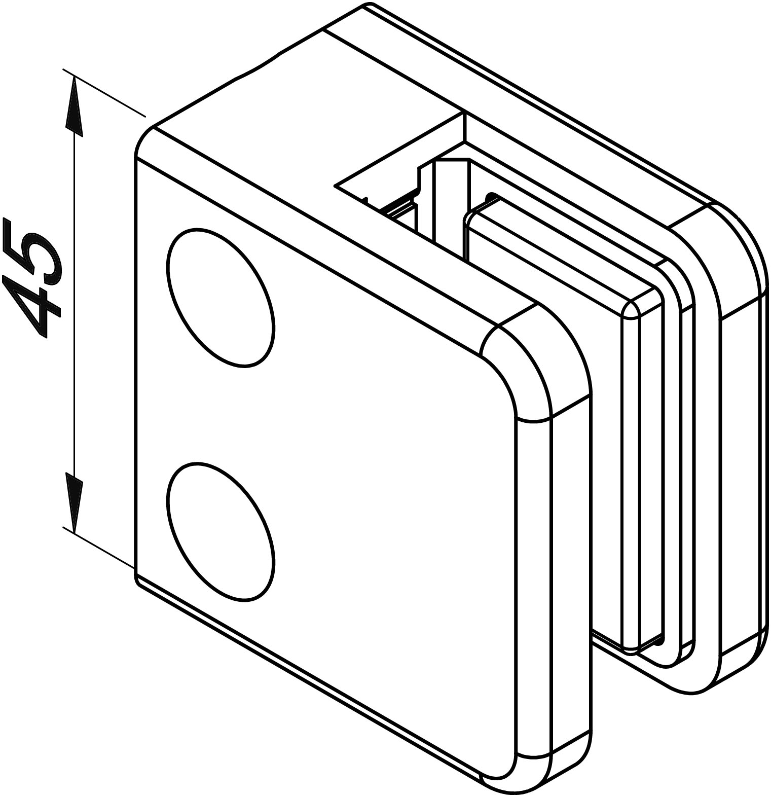 Glasklemme Modell 01 flacher Anschluss Zinkdruckguss