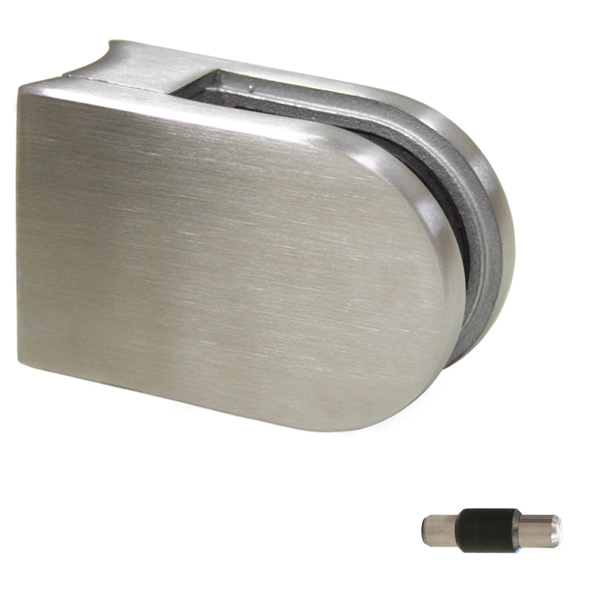 Glasklemme Modell 02 für Rohr Ø 42,4 mm Edelstahl V2A