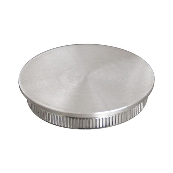 Rohrstopfen flache Form und kurzer Rändel für Rohr Ø 42,4 x 2,0 mm Edelstahl V2A B-WARE