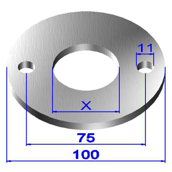 Ronde gelocht, Größe Ø 100 x 6 mm mit Mittelloch Ø 34 mm Ronde gelocht, Größe Ø 100 x 6 mm mit Mittelloch Ø 34 mm