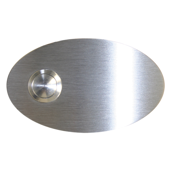 Klingel Modell "Kensington" mit Gravur und LED Drücker weiss Edelstahl V2A