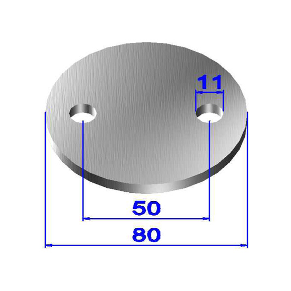 Ronden gelocht, Größe Ø 80 x 6 mm  Edelstahl V2A