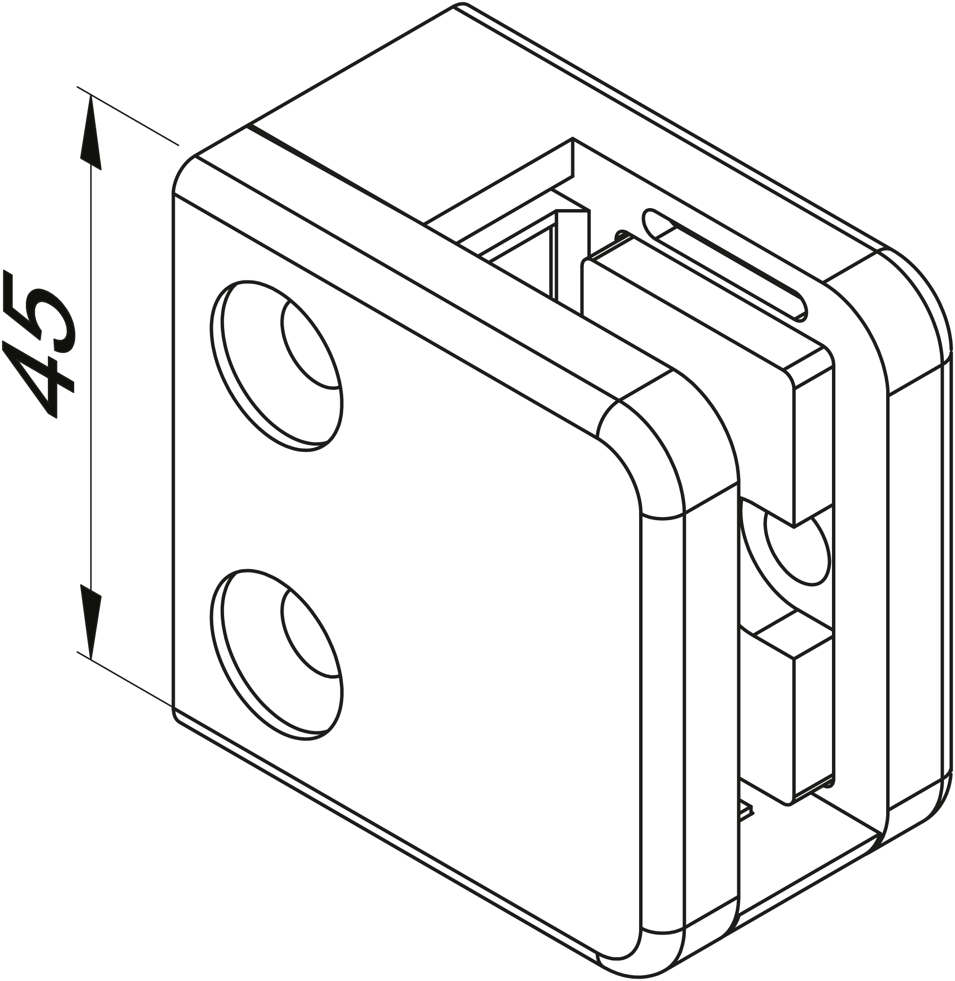 Glasklemme Modell 11 flacher Anschluss Zinkdruckguss