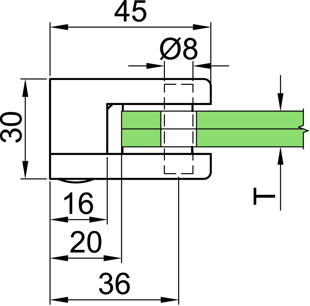 Glasklemme Modell 11 flacher Anschluss Zinkdruckguss