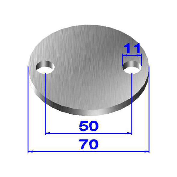 Ronden gelocht, Größe Ø 70 x 6 mm  Edelstahl V2A