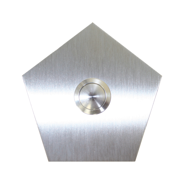Klingel Modell "City" mit Gravur und LED Drücker weiss Edelstahl V2A