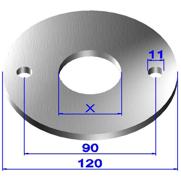 Ronde gelocht, Ø 120 x 6 mm mit Mittelloch Ø 43 mm Ronde gelocht, Ø 120 x 6 mm mit Mittelloch Ø 43 mm