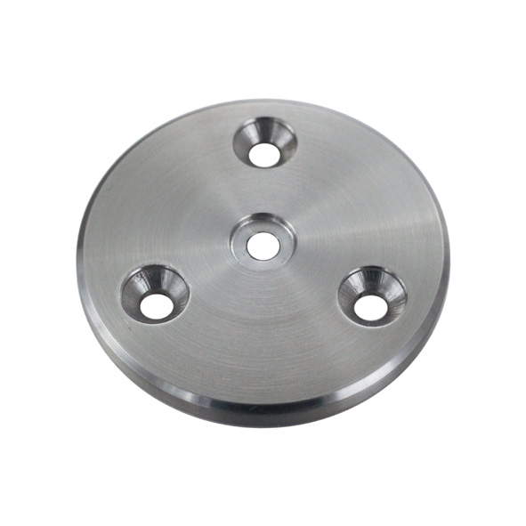 Ronde gelocht, Größe Ø 70 x 6 mm, mit 3 gesenkten Bohrungen Ronde gelocht, Größe Ø 70 x 6 mm, mit 3 gesenkten Bohrungen