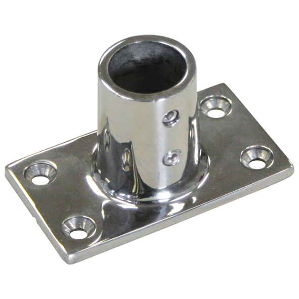 Relingfuß 90° Winkel für Rundrohr Ø 25 mm Edelstahl V4A B-Ware