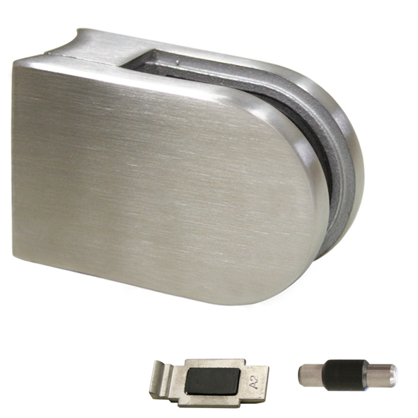 Glasklemme Modell 15 für Rohr Ø 42,4 mm Edelstahlfinish