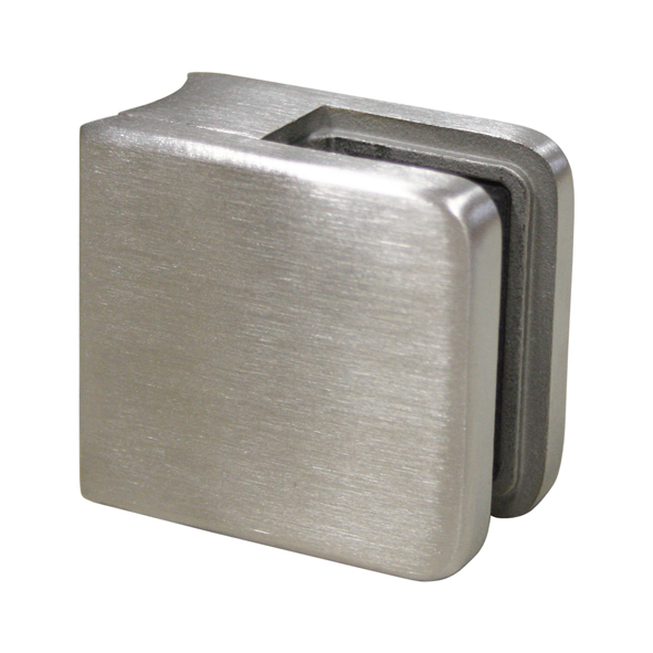 Glasklemme Modell 01 für Rohr Ø 42,4 mm Edelstahlfinish