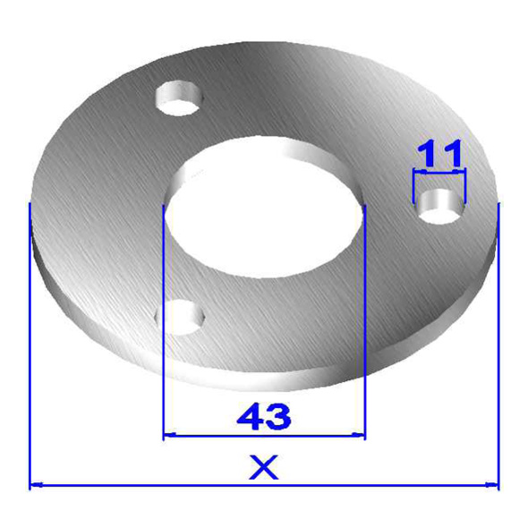 Ronden gelocht, Größe Ø 100 x 6 mm mit Mittelloch für Rohr Ø 42,4 mm Edelstahl V2A