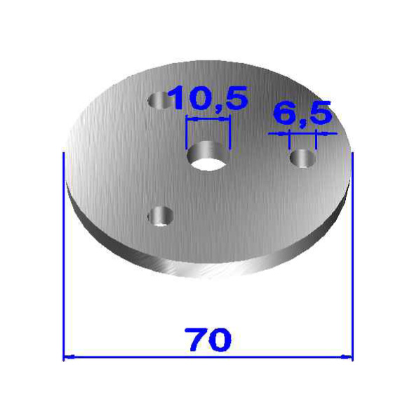 Ronde gelocht, Größe Ø 70 x 6 mm leicht gewölbt Edelstahl V2A Ronde gelocht, Größe Ø 70 x 6 mm leicht gewölbt Edelstahl V2A
