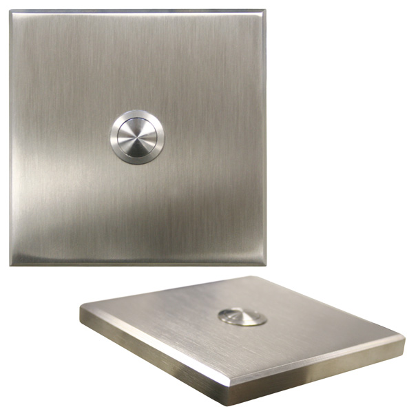 Klingel Modell "GroßeEckige" mit Edelstahldrücker Edelstahl V2A