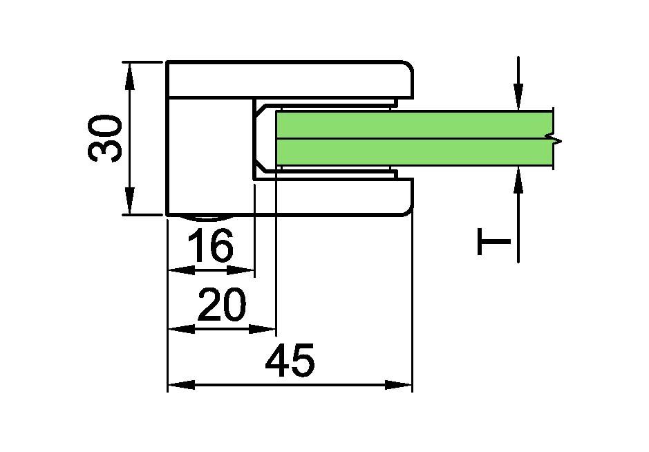 Glasklemme Modell 01 flacher Anschluss Zinkdruckguss